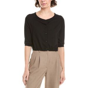 'S Max Mara Womens S Max Mara Clima Wool Shoulder Wrap Cardigan, Black